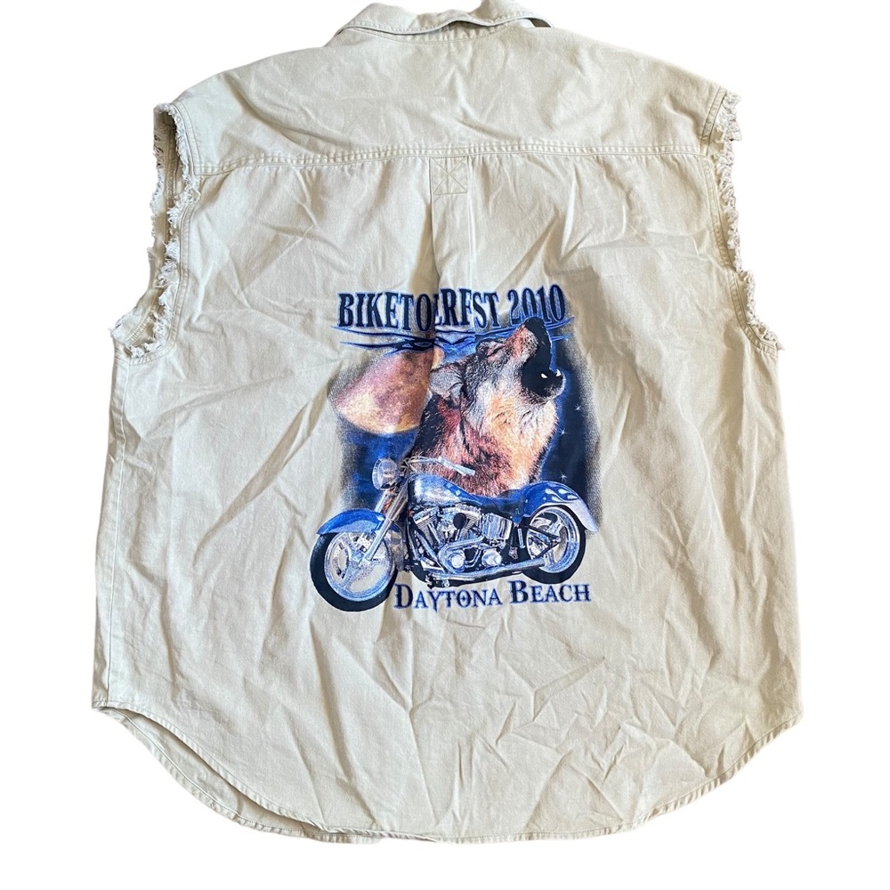 Vintage Forenza Biketoberfest Daytona Beach Wolf Motorcycle Bike Rally Vest XL